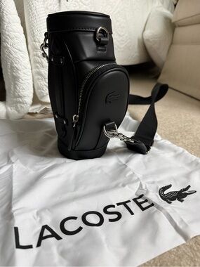 Lacoste Black Leather Crossbody Melanie Mini shoulder Golf Bag
